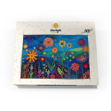 Starry Night Flower Meadow 500 Jigsaw Puzzle box view3