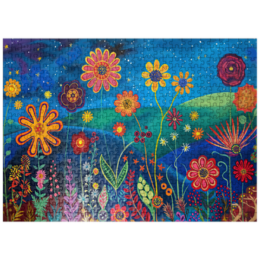 puzzleplate Starry Night Flower Meadow 500 Jigsaw Puzzle