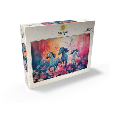 Wild Horses in Vibrant Dreamscape 100 Jigsaw Puzzle box view2