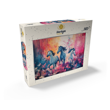 Wild Horses in Vibrant Dreamscape 500 Jigsaw Puzzle box view2