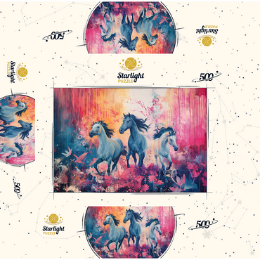 Wild Horses in Vibrant Dreamscape 500 Jigsaw Puzzle box 3D Modell