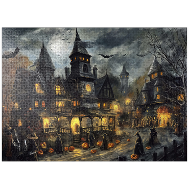 puzzleplate Haunted Village Under Full Moon 1000 Jigsaw Puzzle