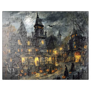 puzzleplate Haunted Village Under Full Moon 100 Jigsaw Puzzle
