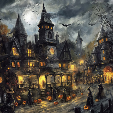 Haunted Village Under Full Moon 100 Jigsaw Puzzle 3D Modell