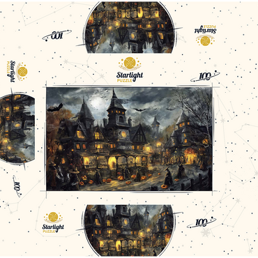 Haunted Village Under Full Moon 100 Jigsaw Puzzle box 3D Modell