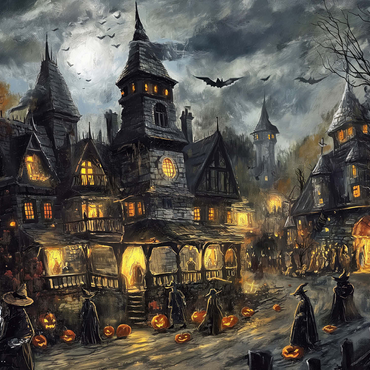 Haunted Village Under Full Moon 500 Jigsaw Puzzle 3D Modell