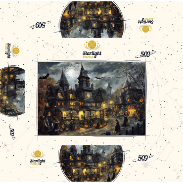 Haunted Village Under Full Moon 500 Jigsaw Puzzle box 3D Modell