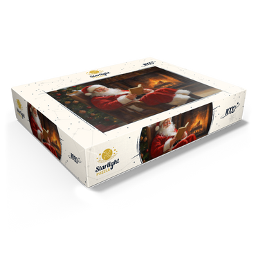 Santa Claus Relaxing by Fireplace 1000 Jigsaw Puzzle box view1
