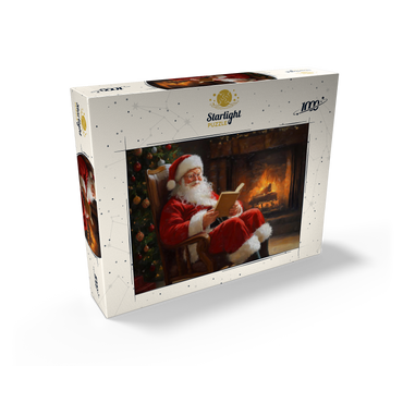 Santa Claus Relaxing by Fireplace 1000 Jigsaw Puzzle box view2