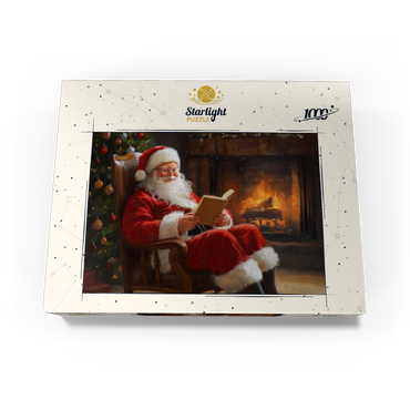 Santa Claus Relaxing by Fireplace 1000 Jigsaw Puzzle box view3