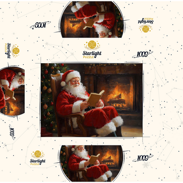 Santa Claus Relaxing by Fireplace 1000 Jigsaw Puzzle box 3D Modell
