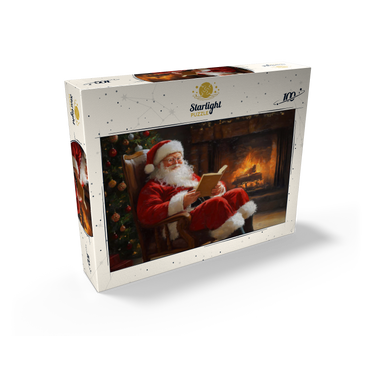 Santa Claus Relaxing by Fireplace 100 Jigsaw Puzzle box view2