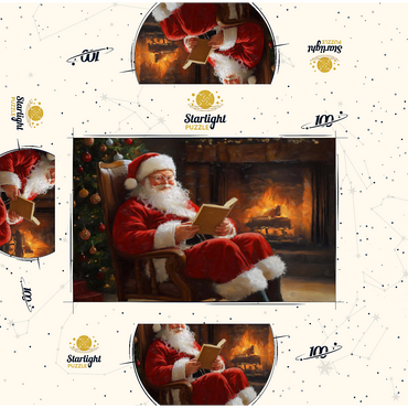 Santa Claus Relaxing by Fireplace 100 Jigsaw Puzzle box 3D Modell