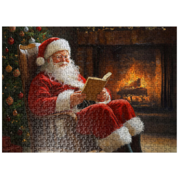 puzzleplate Santa Claus Relaxing by Fireplace 500 Jigsaw Puzzle