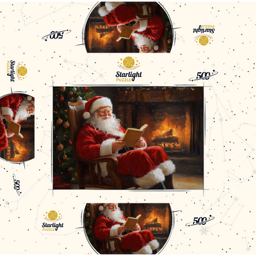 Santa Claus Relaxing by Fireplace 500 Jigsaw Puzzle box 3D Modell