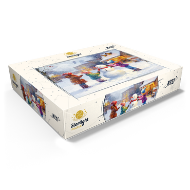 Children Building Snowman in Winter Village 1000 Jigsaw Puzzle box view1