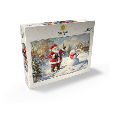 Santa Claus and Snowman in Winter Scene 100 Jigsaw Puzzle box view2