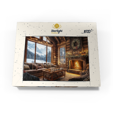 Cozy Log Cabin with Mountain View 1000 Jigsaw Puzzle box view3