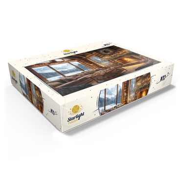 Cozy Log Cabin with Mountain View 100 Jigsaw Puzzle box view1