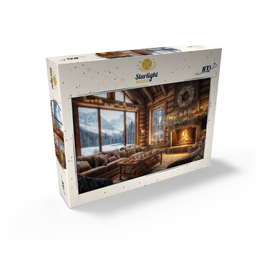 Cozy Log Cabin with Mountain View 100 Jigsaw Puzzle box view2