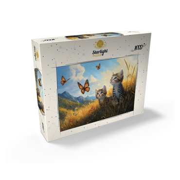 Kittens Watching Butterflies in Sunny Meadow 1000 Jigsaw Puzzle box view2