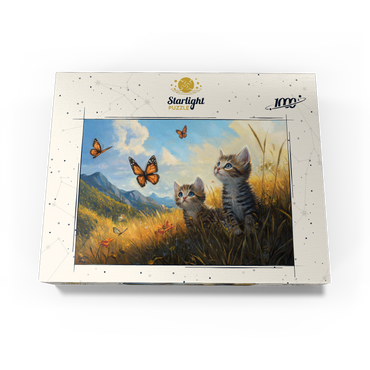 Kittens Watching Butterflies in Sunny Meadow 1000 Jigsaw Puzzle box view3