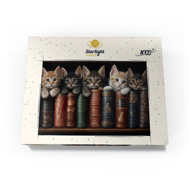 Adorable Kittens Nestled Among Vintage Books 1000 Jigsaw Puzzle box view3