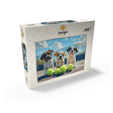 Adorable Puppies Playing with Tennis Balls 1000 Jigsaw Puzzle box view2