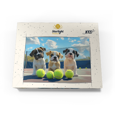 Adorable Puppies Playing with Tennis Balls 1000 Jigsaw Puzzle box view3