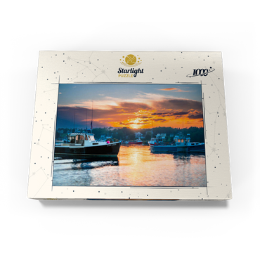 Fishing Boats at Sunset in Coastal Harbor 1000 Jigsaw Puzzle box view3