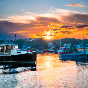 Fishing Boats at Sunset in Coastal Harbor 100 Jigsaw Puzzle 3D Modell