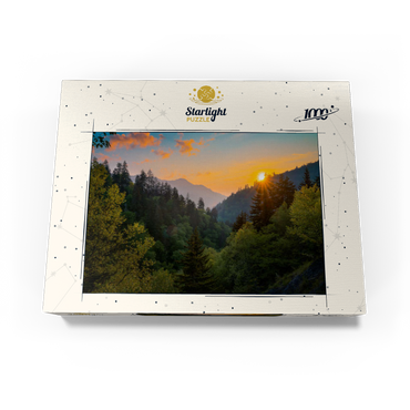 Sunrise Over Forested Mountain Valley 1000 Jigsaw Puzzle box view3