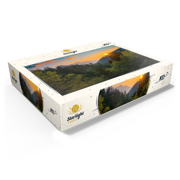 Sunrise Over Forested Mountain Valley 100 Jigsaw Puzzle box view1