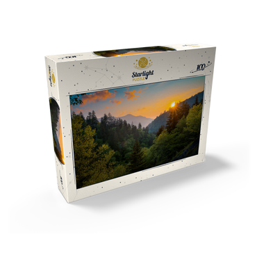 Sunrise Over Forested Mountain Valley 100 Jigsaw Puzzle box view2