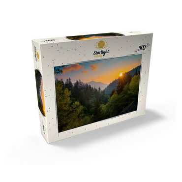 Sunrise Over Forested Mountain Valley 500 Jigsaw Puzzle box view2