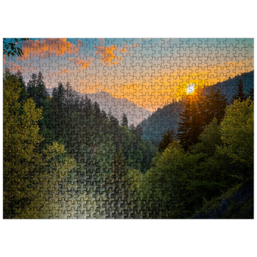 puzzleplate Sunrise Over Forested Mountain Valley 500 Jigsaw Puzzle