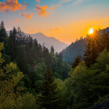 Sunrise Over Forested Mountain Valley 500 Jigsaw Puzzle 3D Modell