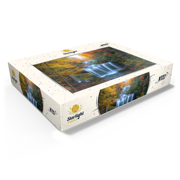 Autumn Waterfall Surrounded by Vibrant Foliage 1000 Jigsaw Puzzle box view1