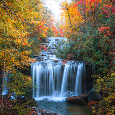 Autumn Waterfall Surrounded by Vibrant Foliage 1000 Jigsaw Puzzle 3D Modell