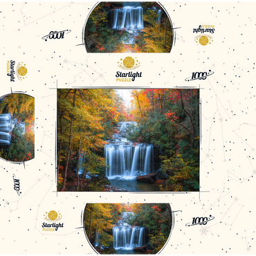 Autumn Waterfall Surrounded by Vibrant Foliage 1000 Jigsaw Puzzle box 3D Modell