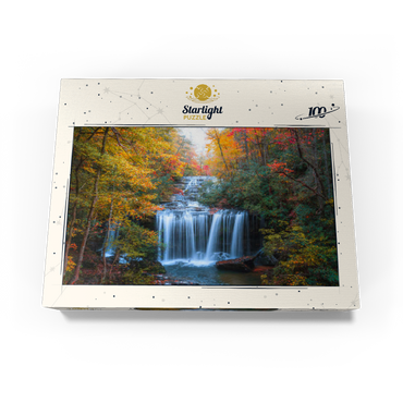 Autumn Waterfall Surrounded by Vibrant Foliage 100 Jigsaw Puzzle box view3