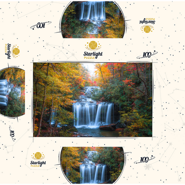 Autumn Waterfall Surrounded by Vibrant Foliage 100 Jigsaw Puzzle box 3D Modell