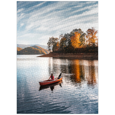 puzzleplate Canoeing on Tranquil Lake in Autumn 1000 Jigsaw Puzzle