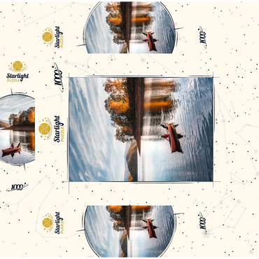 Canoeing on Tranquil Lake in Autumn 1000 Jigsaw Puzzle box 3D Modell