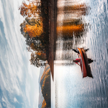 Canoeing on Tranquil Lake in Autumn 100 Jigsaw Puzzle 3D Modell