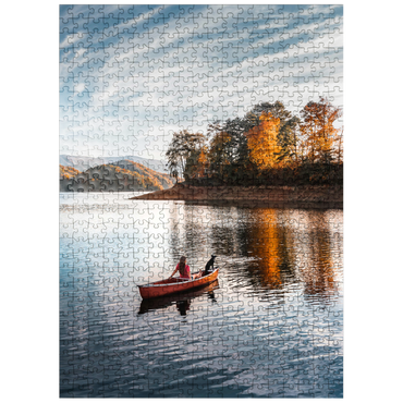 puzzleplate Canoeing on Tranquil Lake in Autumn 500 Jigsaw Puzzle