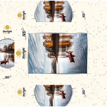 Canoeing on Tranquil Lake in Autumn 500 Jigsaw Puzzle box 3D Modell