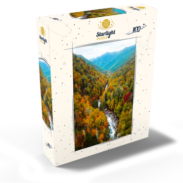 Autumn Mountain Valley with Flowing River 100 Jigsaw Puzzle box view2