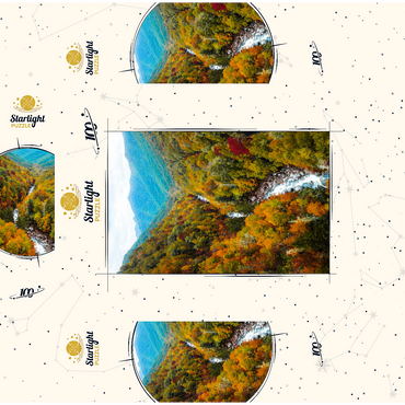 Autumn Mountain Valley with Flowing River 100 Jigsaw Puzzle box 3D Modell