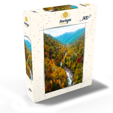 Autumn Mountain Valley with Flowing River 500 Jigsaw Puzzle box view2